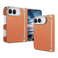 Orange Leather MagSafe Case for iPhone Duo