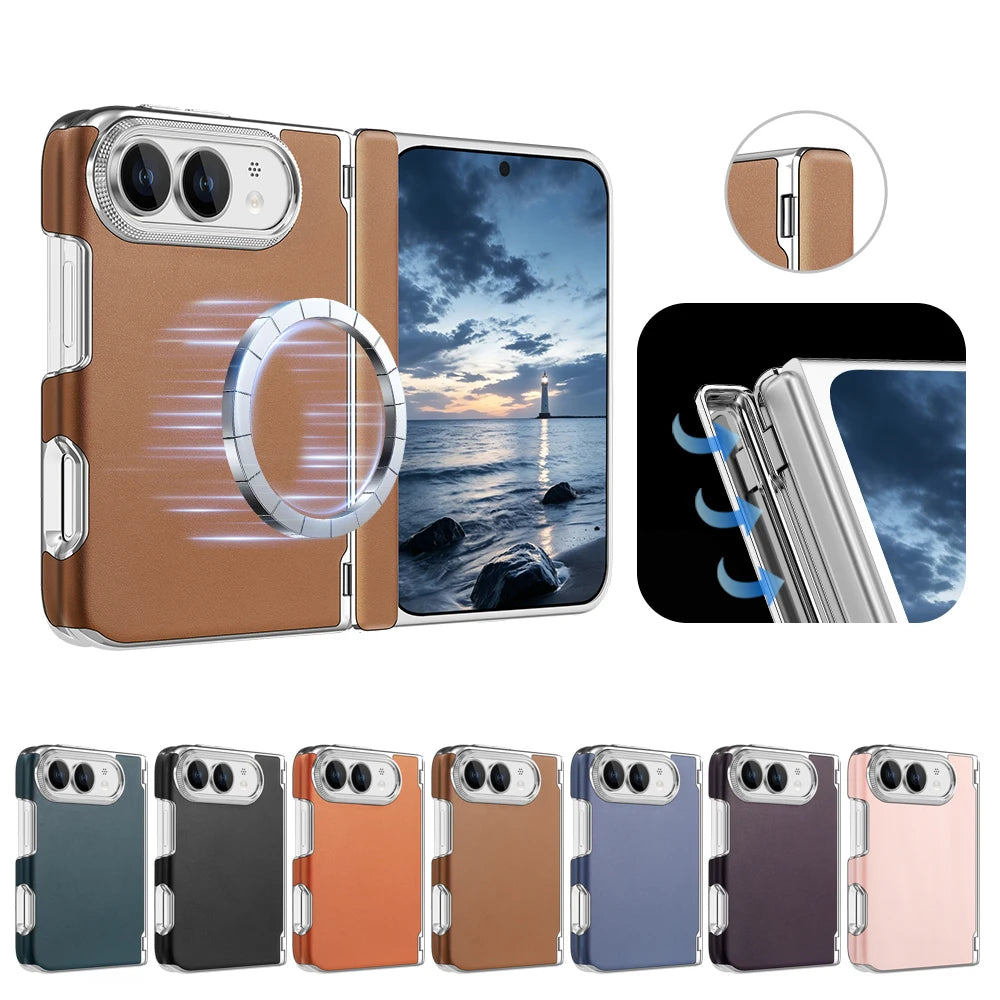 Brown Leather MagSafe Case for iPhone Duo