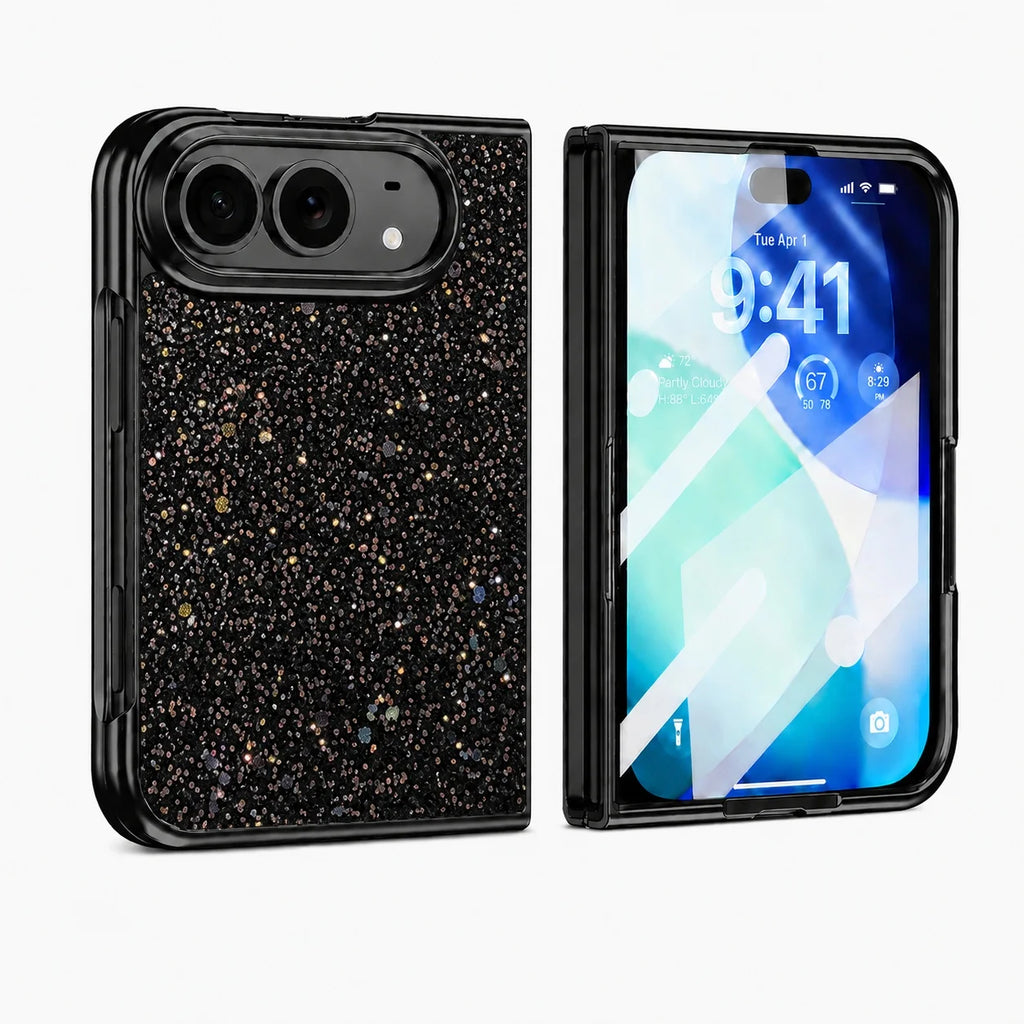 Black Starry Glitter Case for iPhone Duo