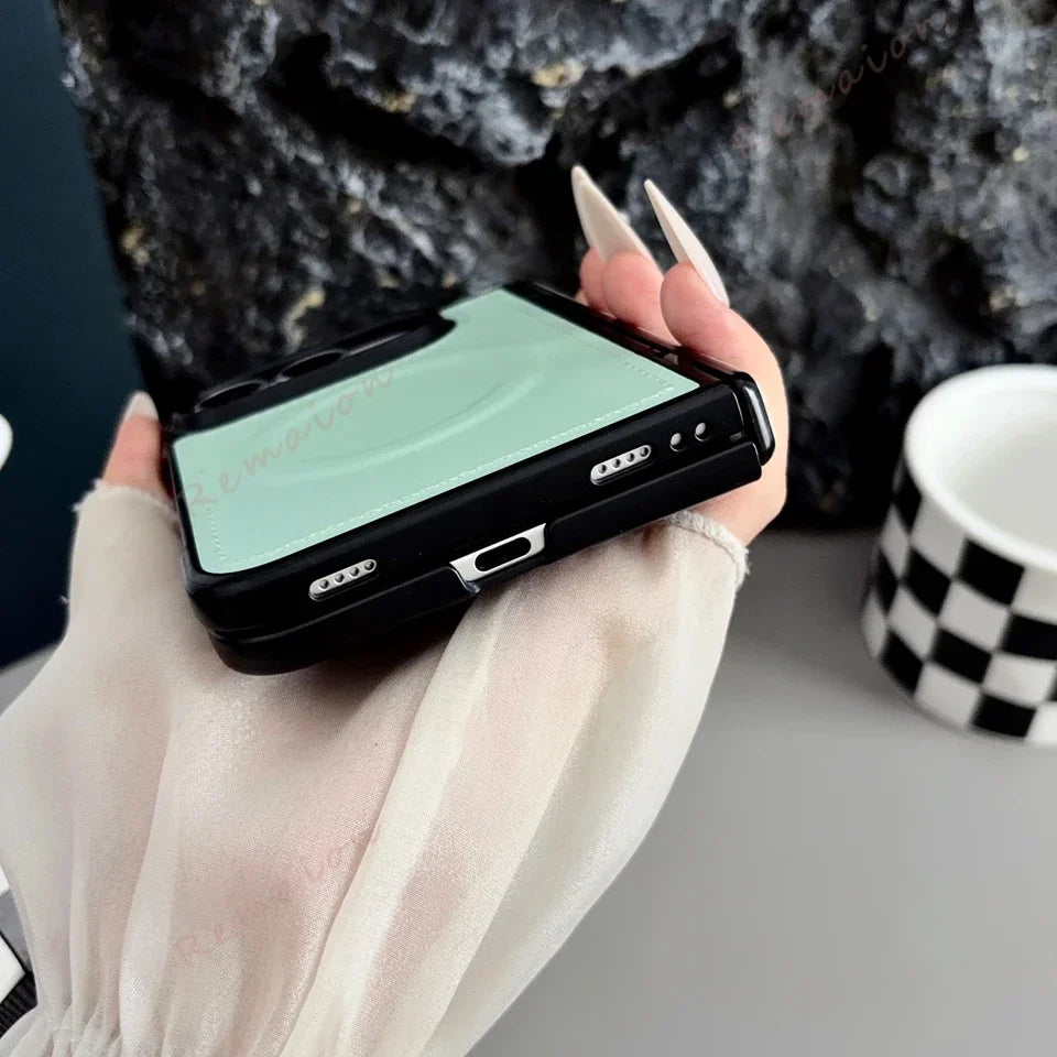 Cyan Leather MagSafe RingCase for iPhone Duo