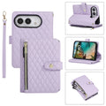 Pink Quilted Crossbody Wallet Case for iPhone Duo