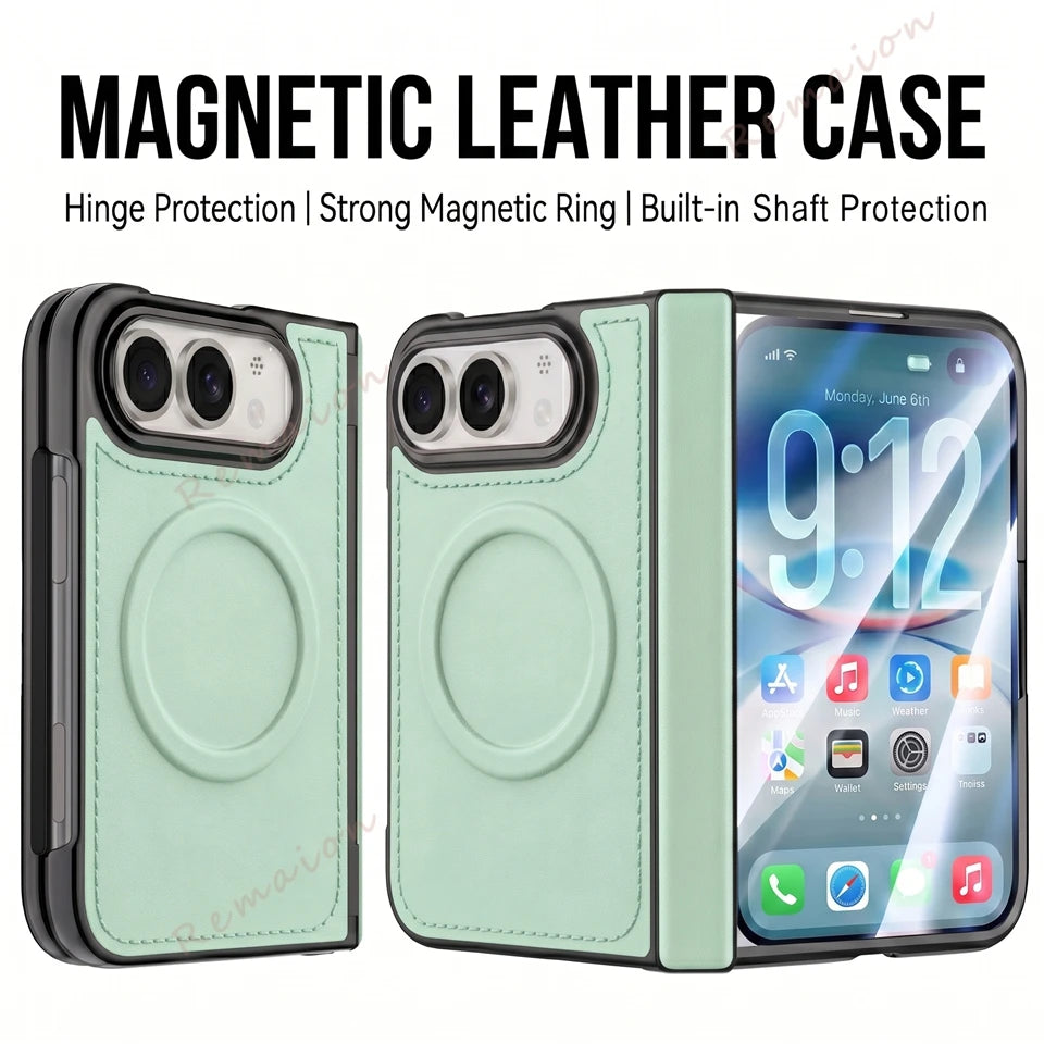 Cyan Leather MagSafe RingCase for iPhone Duo