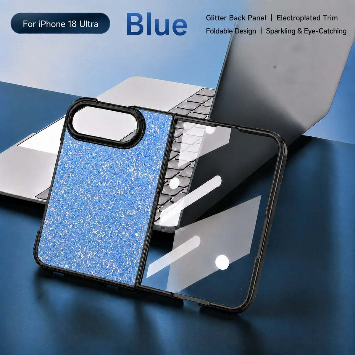 Blue Starry Glitter Case for iPhone Duo