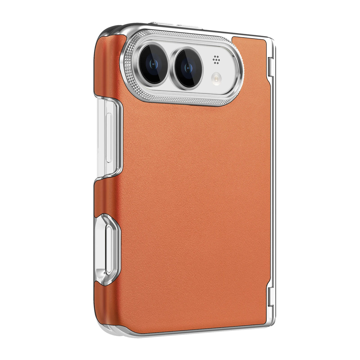 Orange Leather MagSafe Case for iPhone Duo