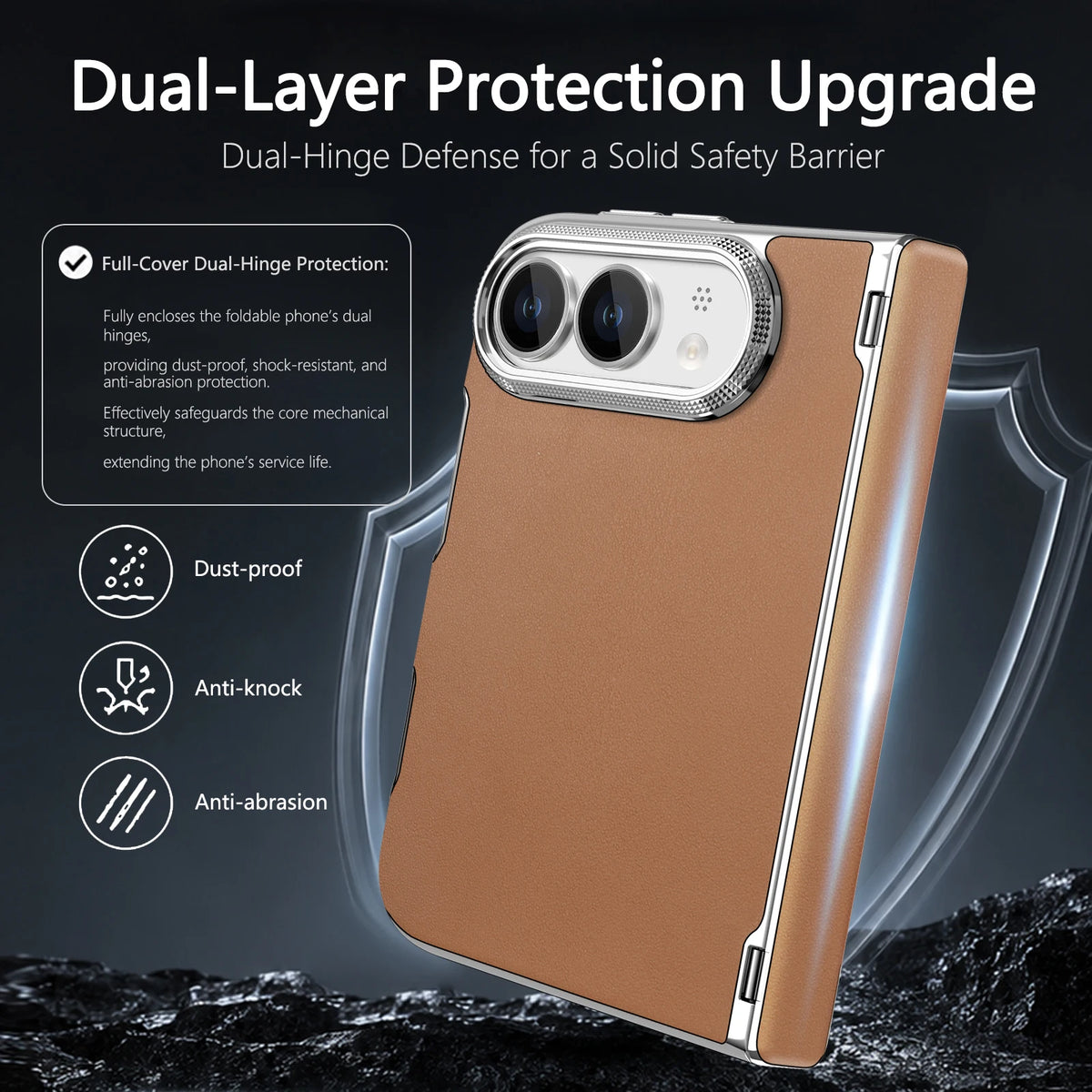 Brown Leather MagSafe Case for iPhone Duo