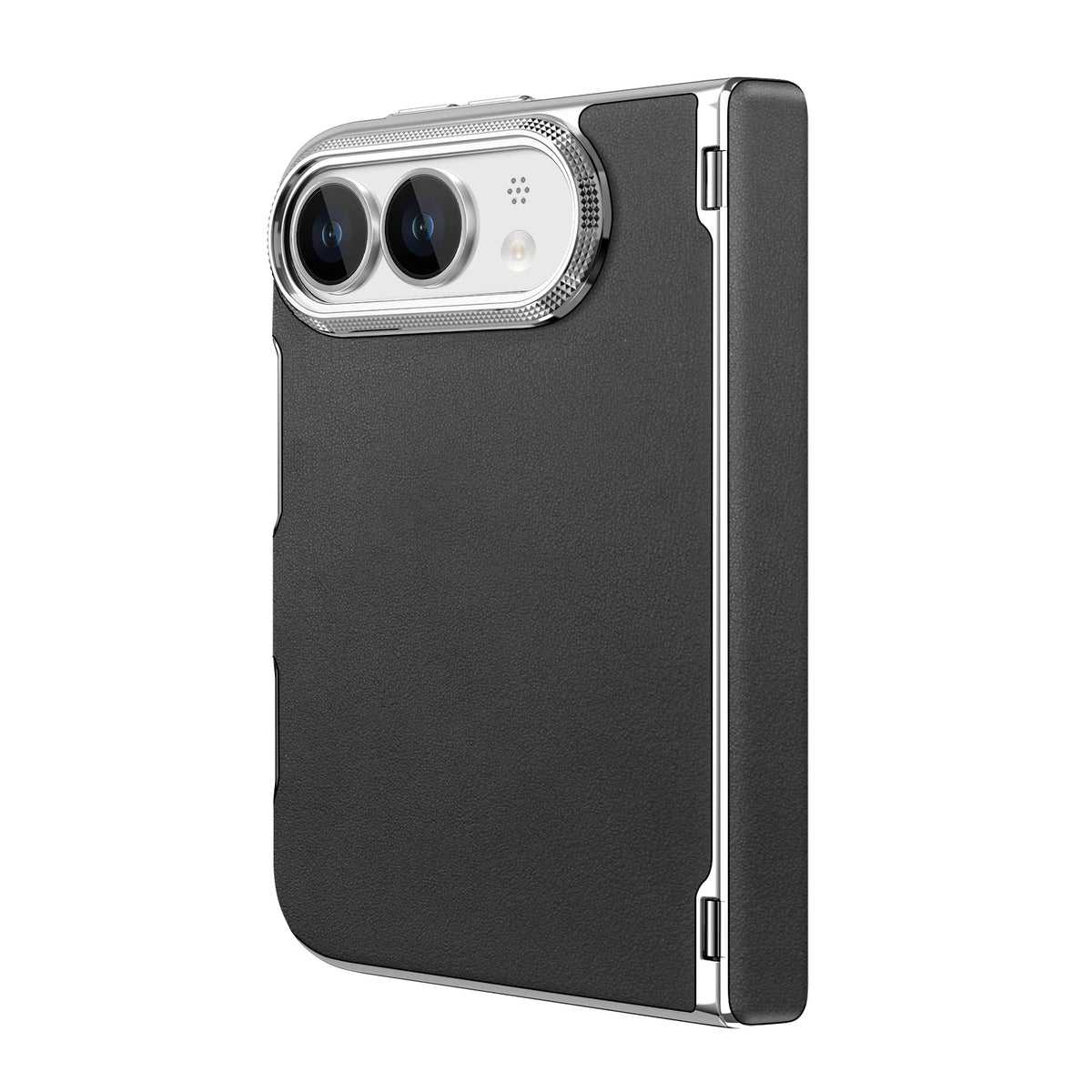 Black Leather MagSafe Case for iPhone Duo