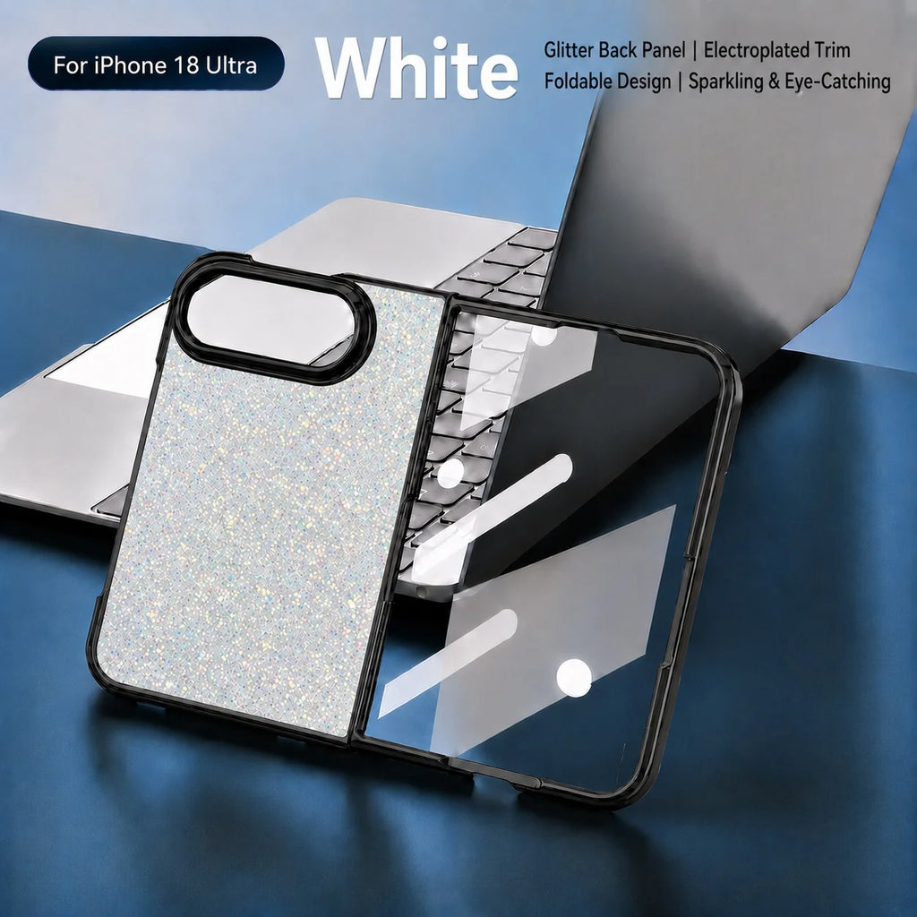 White Starry Glitter Case for iPhone Duo