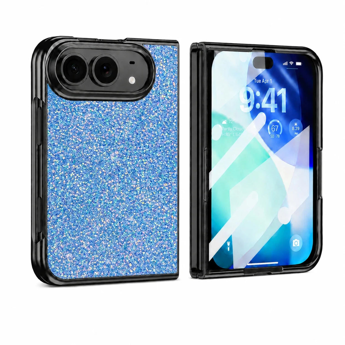 Blue Starry Glitter Case for iPhone Duo
