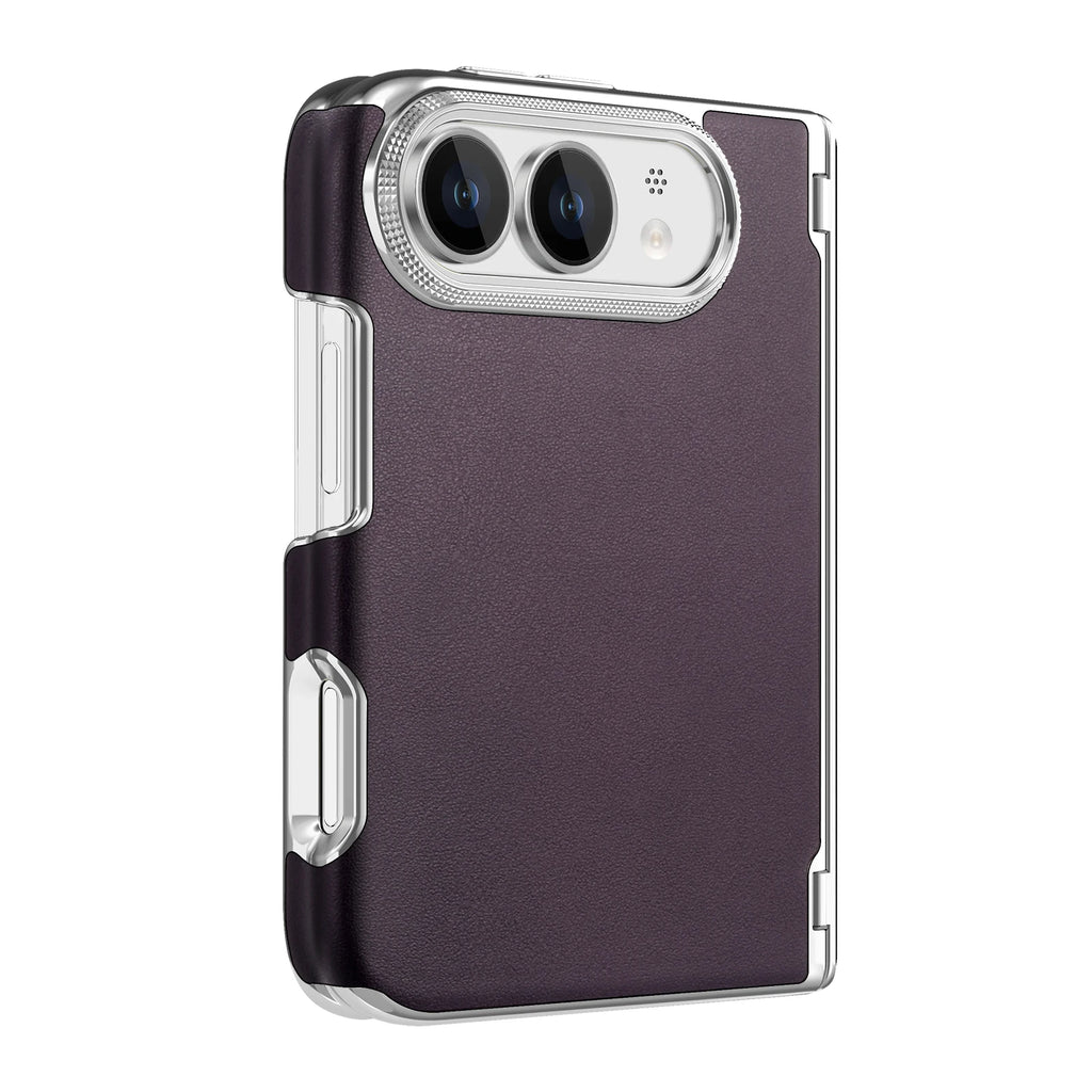 Dark Purple Leather MagSafe Case for iPhone Duo