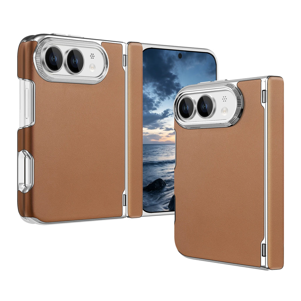 Brown Leather MagSafe Case for iPhone Duo
