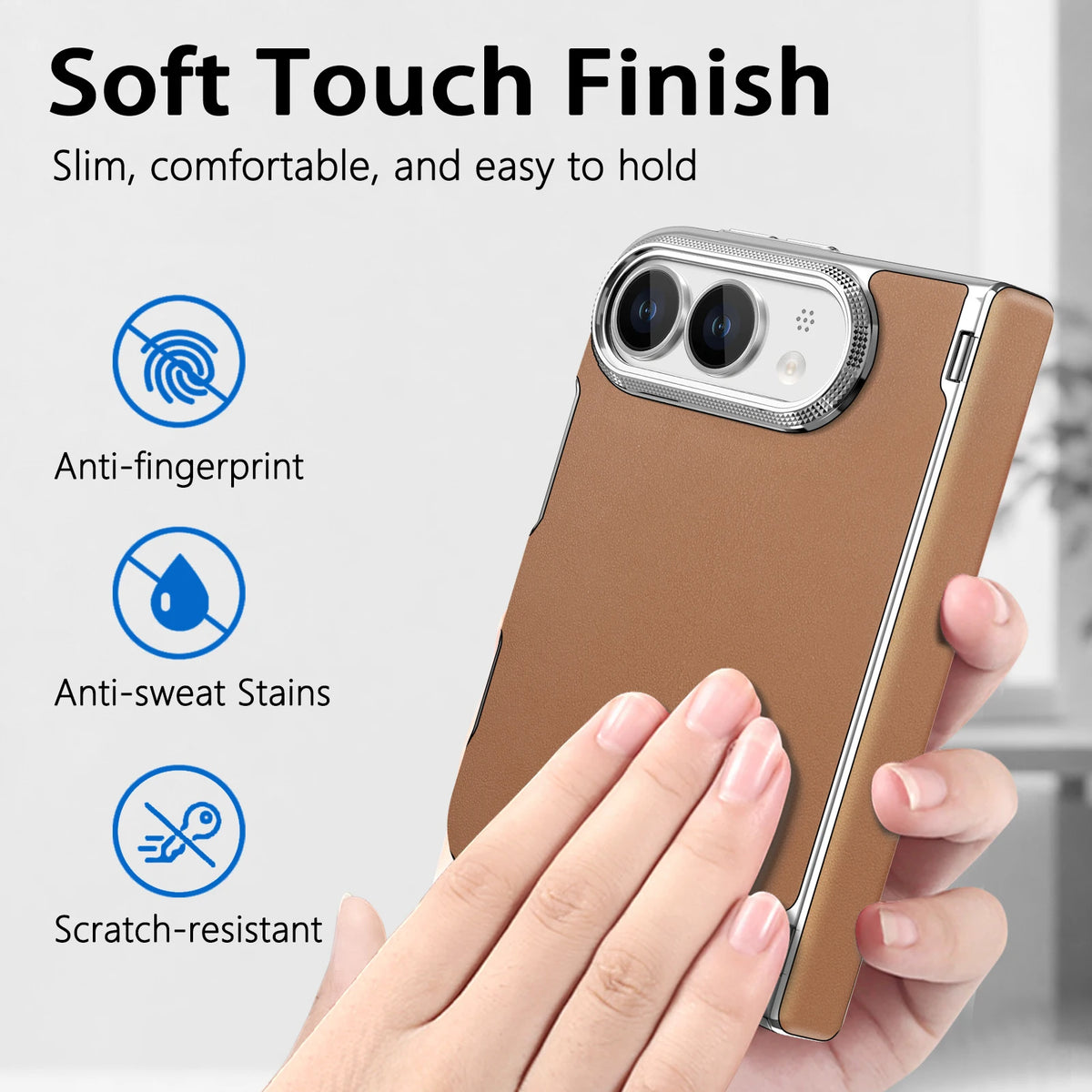 Brown Leather MagSafe Case for iPhone Duo