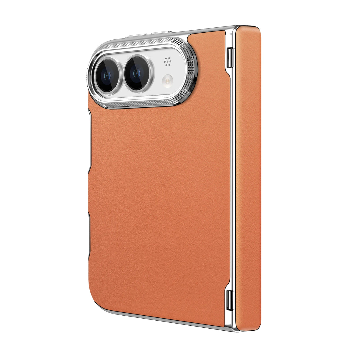 Orange Leather MagSafe Case for iPhone Duo
