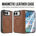 Brown Leather MagSafe Ring Case for iPhone Duo