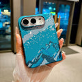 Blue Carbon Fiber MagSafe Hinge Protection Case for iPhone Duo